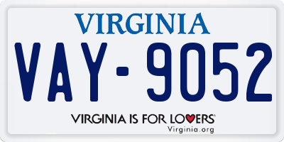 VA license plate VAY9052