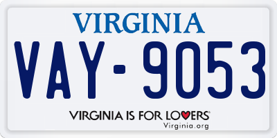 VA license plate VAY9053