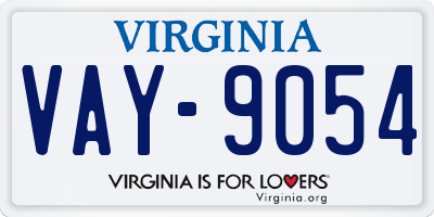 VA license plate VAY9054