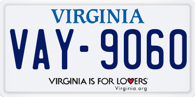 VA license plate VAY9060