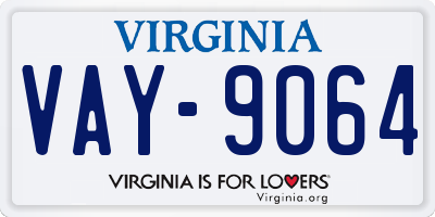 VA license plate VAY9064
