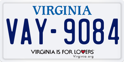 VA license plate VAY9084