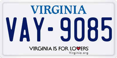 VA license plate VAY9085