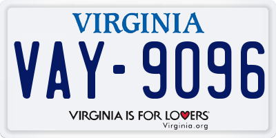 VA license plate VAY9096