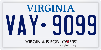VA license plate VAY9099
