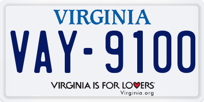 VA license plate VAY9100