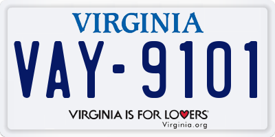 VA license plate VAY9101