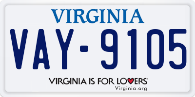 VA license plate VAY9105
