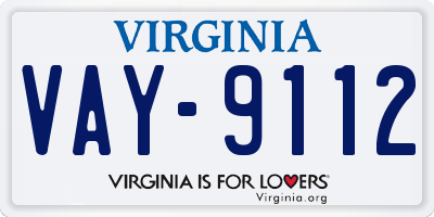 VA license plate VAY9112