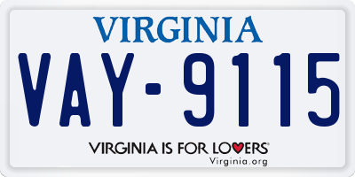 VA license plate VAY9115