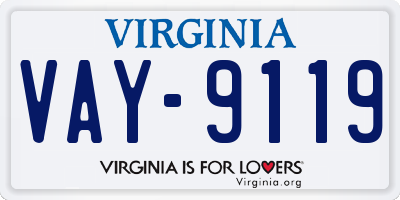 VA license plate VAY9119