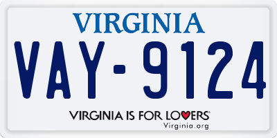 VA license plate VAY9124