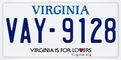 VA license plate VAY9128