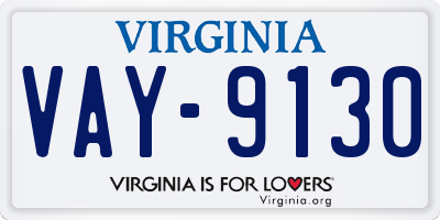 VA license plate VAY9130