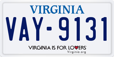 VA license plate VAY9131