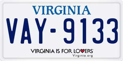 VA license plate VAY9133