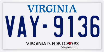 VA license plate VAY9136