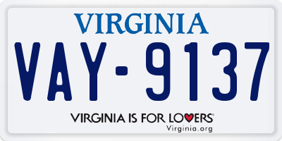 VA license plate VAY9137