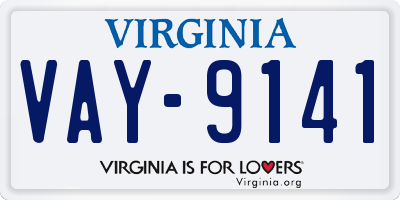 VA license plate VAY9141