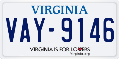 VA license plate VAY9146