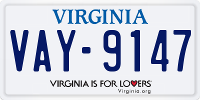 VA license plate VAY9147