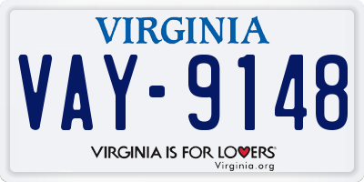 VA license plate VAY9148