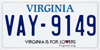 VA license plate VAY9149