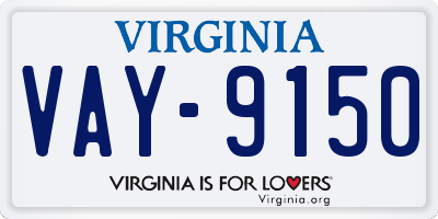VA license plate VAY9150