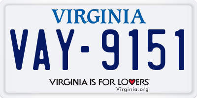 VA license plate VAY9151