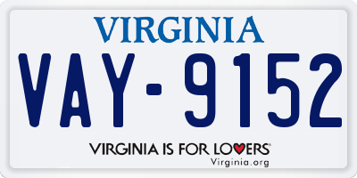 VA license plate VAY9152