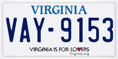 VA license plate VAY9153