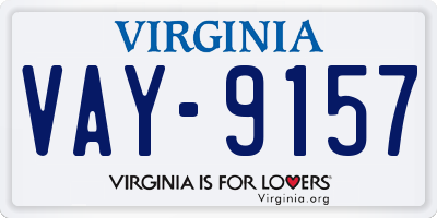 VA license plate VAY9157