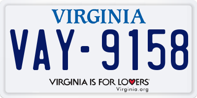VA license plate VAY9158