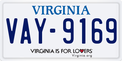 VA license plate VAY9169