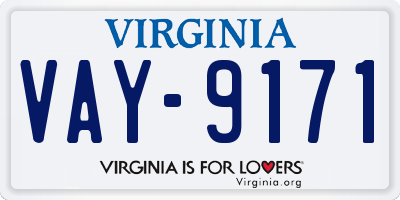 VA license plate VAY9171
