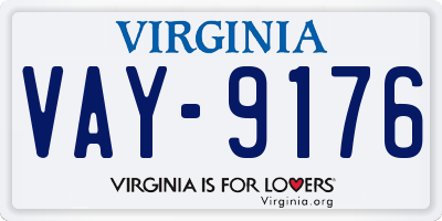 VA license plate VAY9176