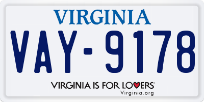 VA license plate VAY9178