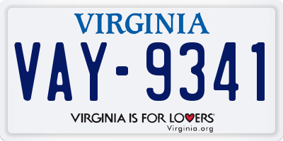 VA license plate VAY9341
