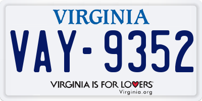 VA license plate VAY9352