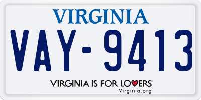 VA license plate VAY9413