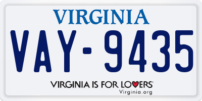 VA license plate VAY9435