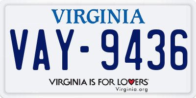 VA license plate VAY9436