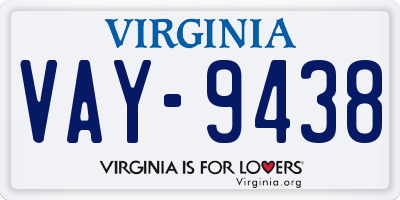 VA license plate VAY9438