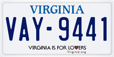VA license plate VAY9441