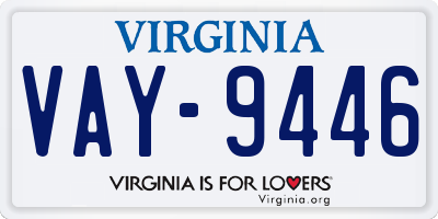 VA license plate VAY9446