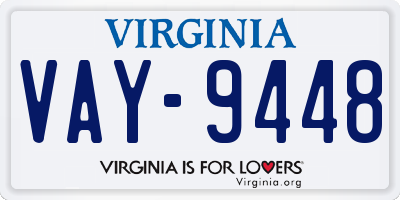 VA license plate VAY9448