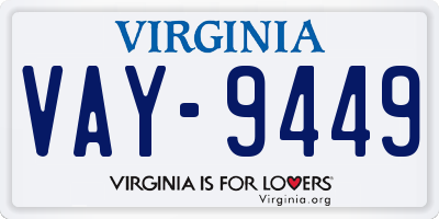 VA license plate VAY9449