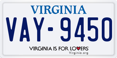 VA license plate VAY9450