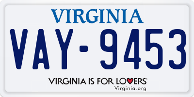 VA license plate VAY9453