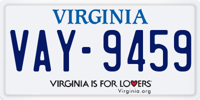 VA license plate VAY9459